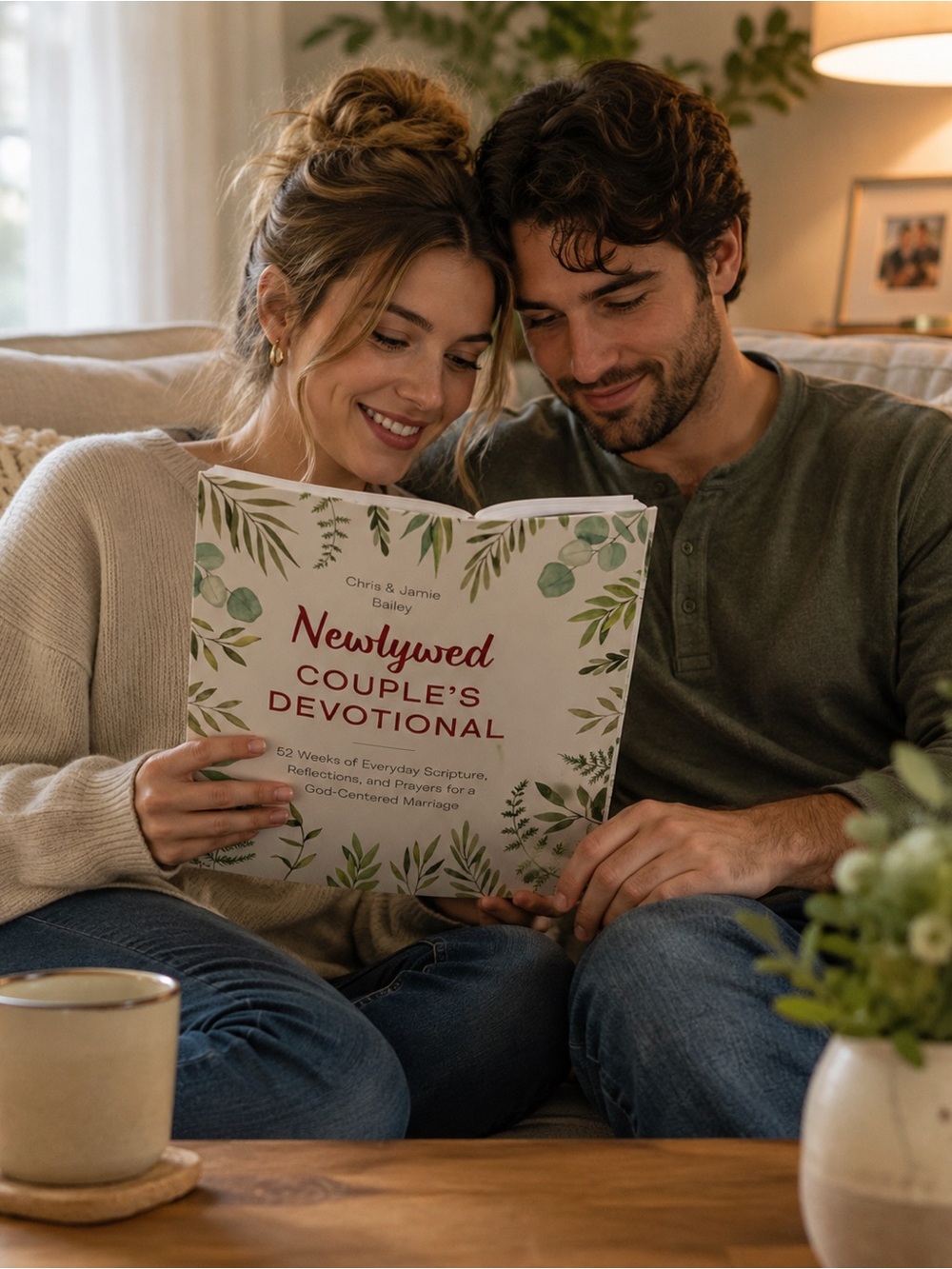 Newlywed Couple's Devotional - Green & White